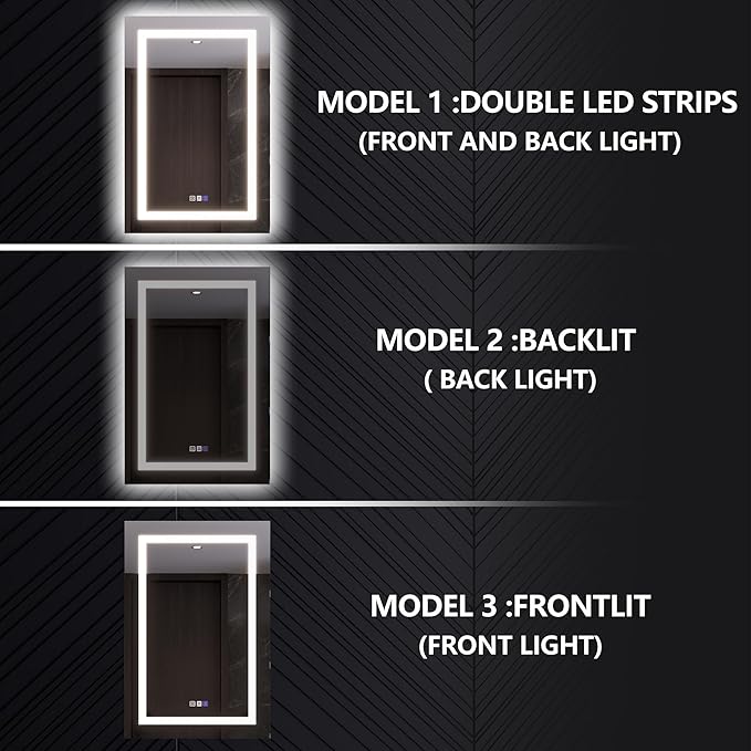 Lighted Medicine Cabinet with Mirror 24"x36" Recessed LED Medicine Cabinet Mirror, Front&Backlit, Anti-Fog, Stepless Dimming, 3-Color Temperatures, Magnifier, 2 Outlets, Storage Shelves, Left Hinge