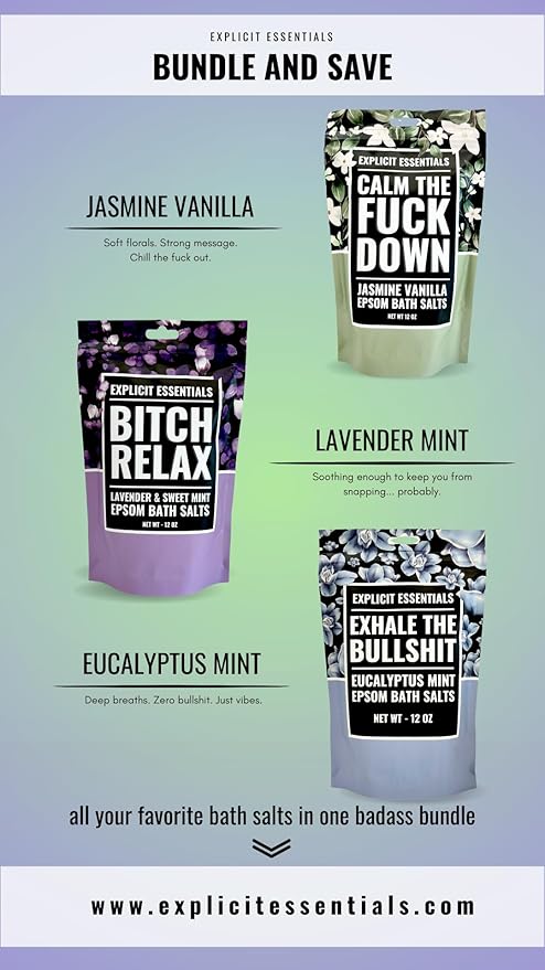 Calming Bath Salt Trio Gift Set Bundle for Women, Spa Gift Idea for Women