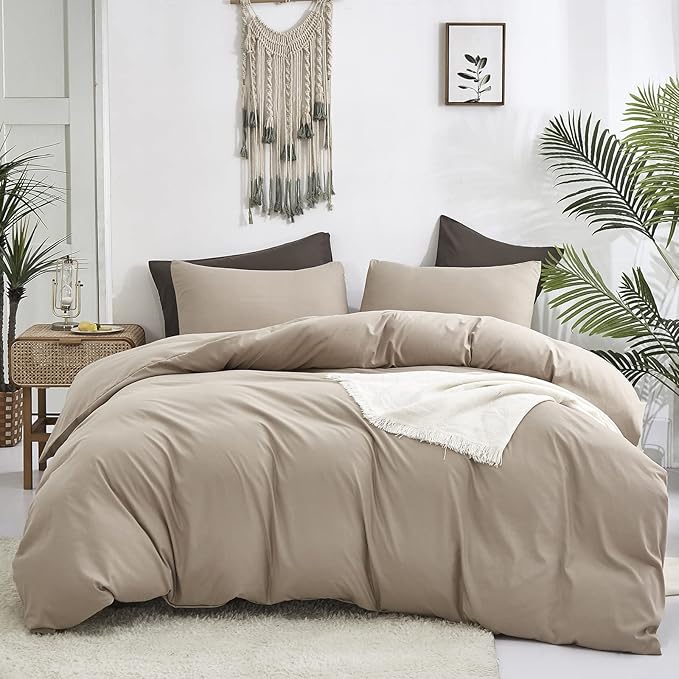Cream Coffee Comforter Set Queen Khaki Bedding Comforter Set Full Dark Champagne Solid Blanket Quilts Cream Khaki Modern Soft Breathable Taupe 3 Piece Light Coffee Bedding Set for Queen Bed