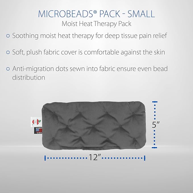 Core Products MicroBeads Moist Heat Therapy Microwave Pack - Great Holiday Gift - Small Heating Pad 5" X 12"