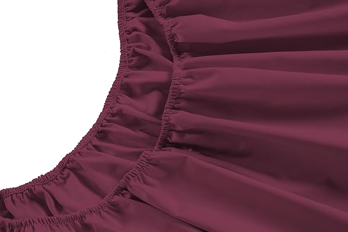 LANE LINEN 100% Cotton Twin Size Sheets Set - 3 Pieces - Ultra Soft Sateen Weave, 450 Thread Count - Breathable, Cooling, Durable, 15" Deep Pockets - Windsor Wine