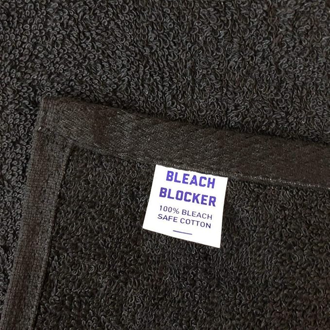 Arkwright Bleach Proof Salon Towels - Pack of 12 - Highly Absorbent, 100% Cotton, Quick Dry Spa Face Towel for Hair Stylist, Barber, Pedicure, and Esthetician, 16 x 28 in, Black