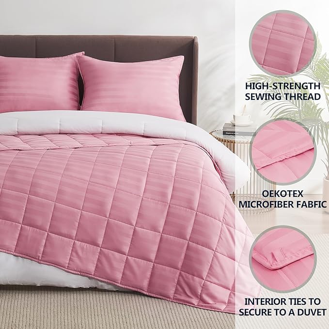 Weighted Blanket Queen Size (60"x80" 12lbs),Ultra Soft and Cozy Cooling Weighted Blanket Queen Size for Adult,Heavy Blanket with Machine Washable Soft Blanket, Pink