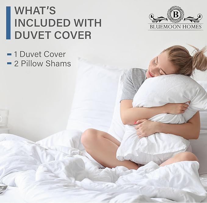 King Size Duvet Cover Set Egyptian Cotton 1000 Thread Count 1 Duvet Cover & 2 Pillow Shams Long Staple Quilt Silky Soft, Breathable With Zipper -3 Piece All Season Set for Comforter (Black)