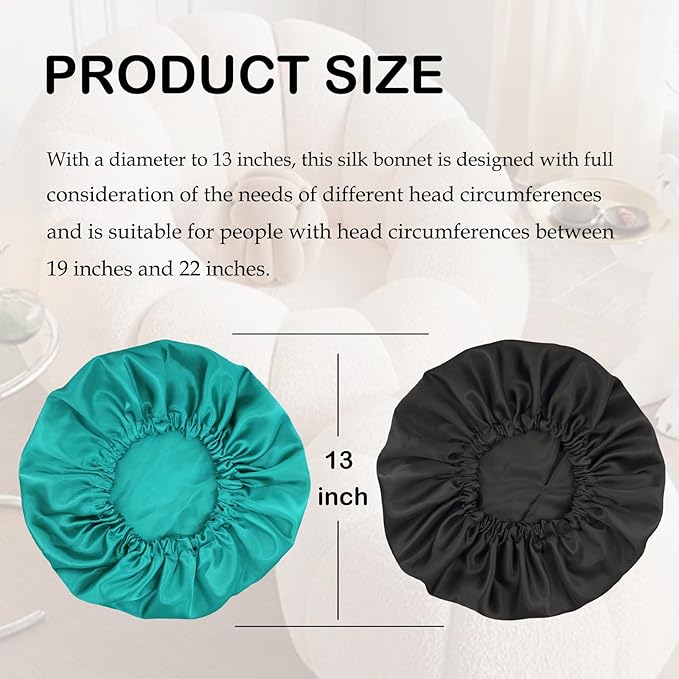 Satin Bonnet Double Layer Silk Bonnet for Sleeping Women Hair Care for Natural Curly