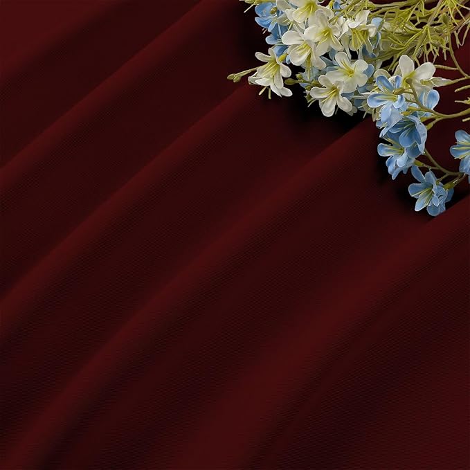 CUCRAF Burgundy Red Blackout Curtains 108 inch Length 2 Panels Set, Rod Pocket Room Darkening Drapes for Bedroom Living Room, Insulated Thermal Light Blocking Window Curtain (W52 x L108 Inch)