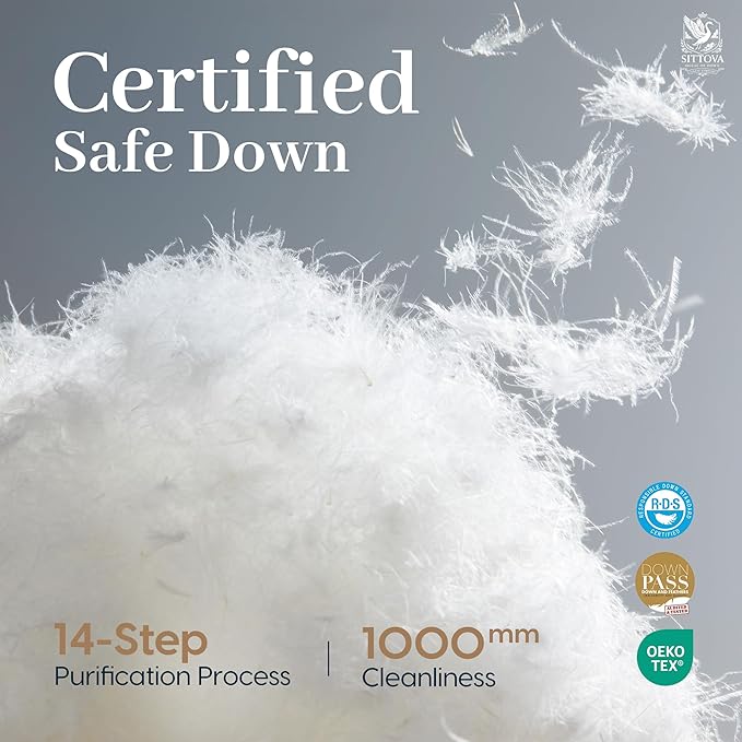 Goose Down Fiber Comforter Oversized King – All-Season Hotel Quality Duvet Insert, High Fill Power, Ultra Soft 100% Cotton, Box-Stitched, Breathable, Luxurious White Bedding, 98"x 120"