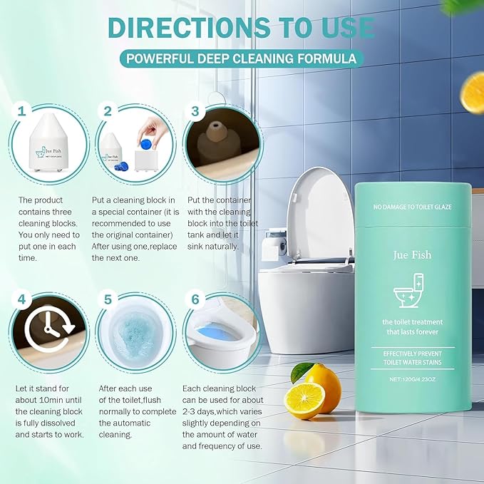 Toilet Cleaner, Automatic Toilet Cleaner for Continuous Cleaning, Long-Lasting, No-Scrub Action – Helps Reduce Hard Water Stains & Odor in the Bowl