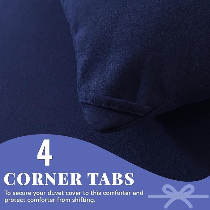 Cosybay Down Alternative Comforter (Navy Blue, Queen) - All Season Soft Quilted Queen Size Bed Comforter - Duvet Insert with Corner Tabs - Winter Summer Warm Fluffy, 88x92inches