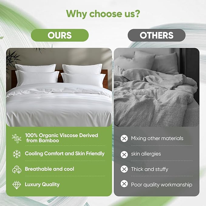 TWK Luxury Sheet Set, Genuine 100% Viscose Derived from Bamboo, Cooling & Breathable, Silky Soft, Bedding Sheets & Pillowcases (White, California King)