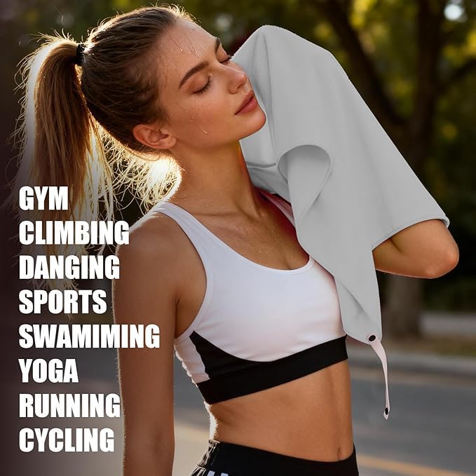 Microfiber Gym Towels 5 Pack - Quick Dry & Highly Absorbent, Stays Fresh, Soft & Compact Sweat Towel for Workout, Yoga, Running, Tennis, Camping, Men & Women