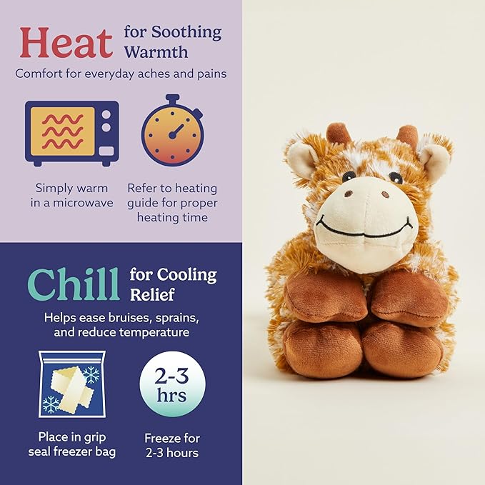 warmies Microwavable Neck & Shoulder Wrap - Heating & Cooling Plush Pad for Calming Relaxation - Weighted & Heated Neck Warmer with Scented Lavender - Microwave Heat Pad for Aches & Pain – Giraffe