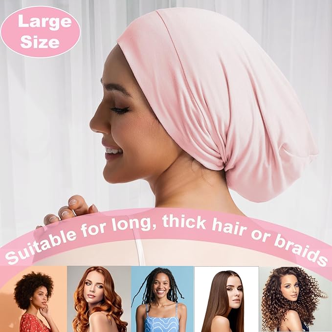 Sleep Cap Bonnet for Sleeping Black Women Men, Adjustable Cooling Lining Bonnets for Curly Hair Wrap Braids Beanie Night Hat