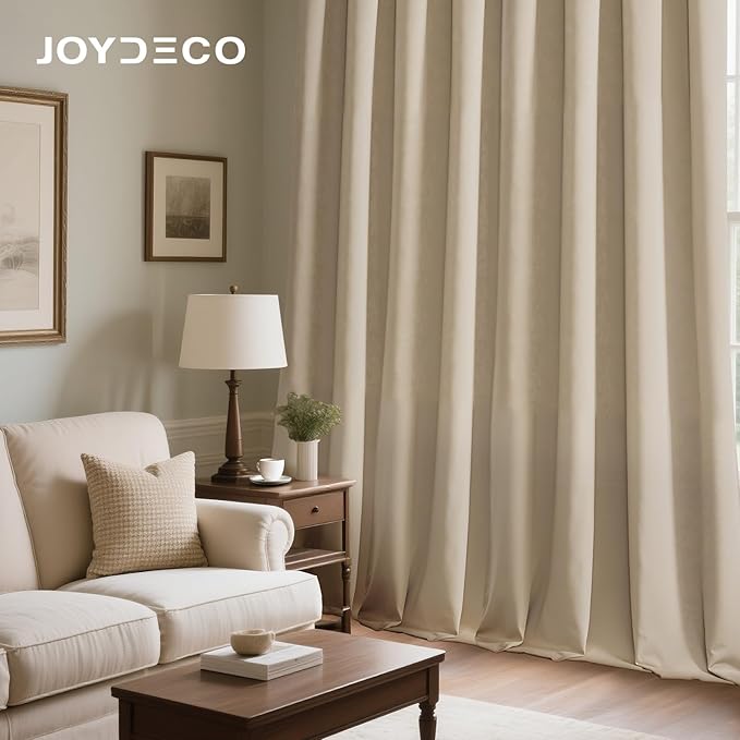 Joydeco Latte Coffee Velvet Curtains 108 Inches 2 Panels,Luxury Thermal Insulated Soft Curtains for Bedroom & Living Room, Room Darkening Velvet Drapes, Rod Pocket (52W x 108L)