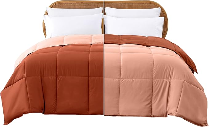 Modern Threads Down Alternative Reversible Comforter Rust/Clay Queen