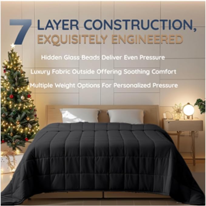 HomeSmart Weighted Blanket King Size, 20 lbs, Breathable Soft Fabric, Also Fits California King Beds, Grey