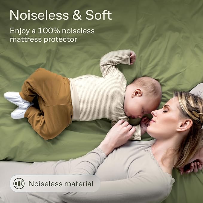 100% Waterproof Full Size Mattress Protector - 360 Pad Protection Against Spills, Stains & Accidents for Parents & Pet Owners - Noiseless & Cooling Viscose Made from Bamboo (White)