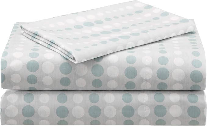 Madison Park Essentials Bed in a Bag Comforter, Vibrant Color Design All Season Down Alternative Cover with Complete Cotton Sheet Set, Queen(90"x90"), Knowles, Circular Aqua, 9 Piece