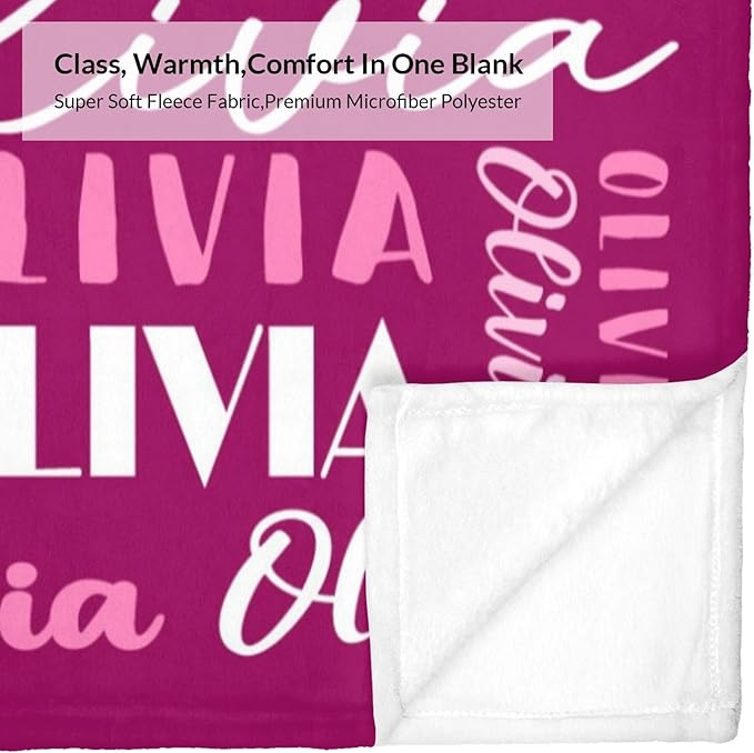 Name Blanket Personalized Blanket for Adult Kids Flannel Customize Throw Blanket Custom (Color 30, 30 x 40 Inches)