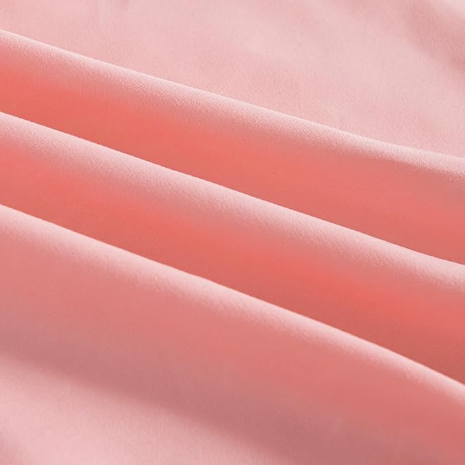 Bed Skirt Full Size Ruffled Bed Skirts with Split Corners, 14 Inch Drop Dust Ruffle Bed Skirt with Platform, 14 Inch, Peach