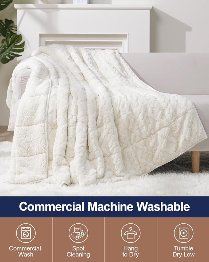 Super Fuzzy Soft Sherpa Fleece Weighted Blanket, 15 lbs Dual Sided Fluffy Heavy Weighted Blankets for Adults - No Bunching with Double Layers of Soft Inner Lining (60"x 80", 15 Pounds)