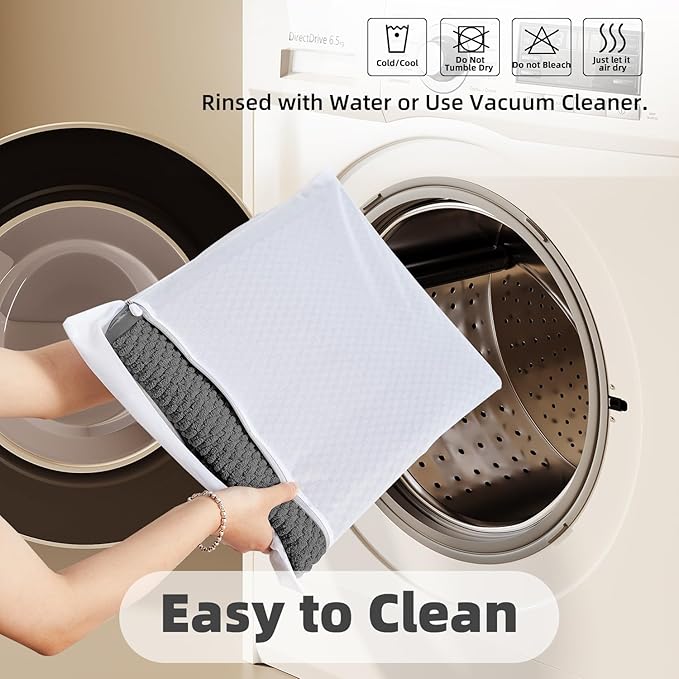 Bathroom Rugs Non Slip Washable, Super Absorbent Thin Bath Mat Quick Dry Low Pile Bathroom Rug, Dark Grey 24"x47"