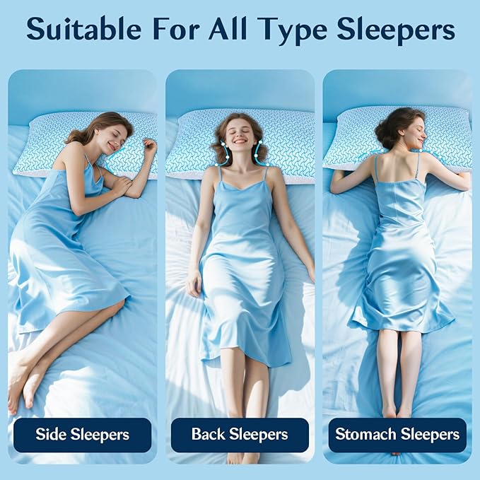 SUPA MODERN Shredded Memory Foam Pillows for Sleeping Queen Size Set of 1 Pack,Adjustable Cooling Bed Pillow for Side Back and Stomach Sleepers with Breathable Washable Cover