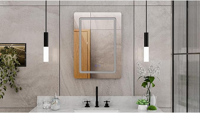 DreamLine Brilliance 28 in. H x 20 in. W Rectangular Light-up Mirror