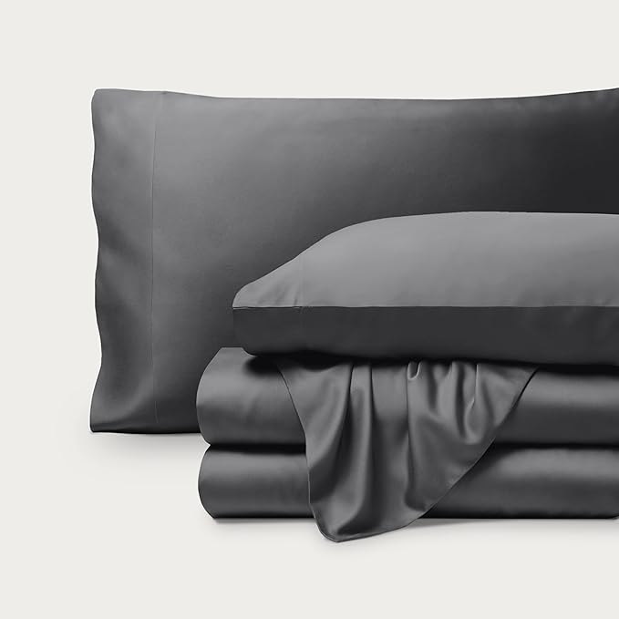 Bare Home 100% Rayon derived from Bamboo Luxury Twin XL Sheet Set - 3 Piece Bedding Set - Deep Pockets - Cooling Sheets - Breathable - Easy Fit - Soft Bedding Sheets & Pillowcases (Twin XL, Grey)