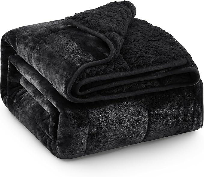 Super Fuzzy Soft Sherpa Fleece Weighted Blanket, 20 lbs Dual Sided Fluffy Heavy Weighted Blankets for Adults - No Bunching with Double Layers of Soft Inner Lining (80"x 87", 20 Pounds)
