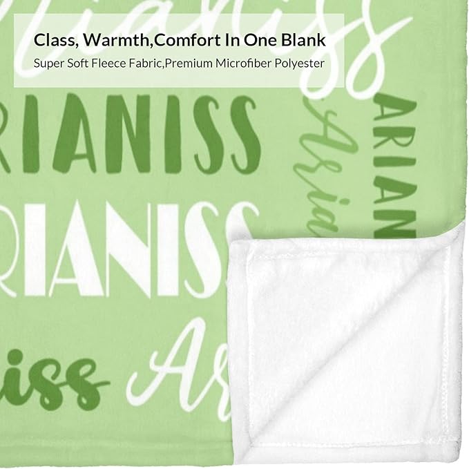 Name Blanket Personalized Blanket for Adult Kids Flannel Customize Throw Blanket Custom (Color 03, 50 x 60 Inches)