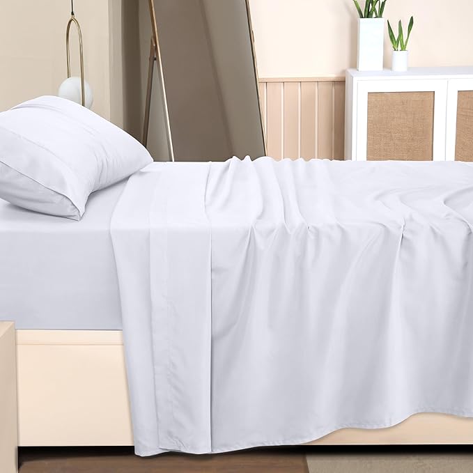 Utopia Bedding Twin XL Sheets - 3 Piece Bedding - Brushed Microfiber - Shrinkage and Fade Resistant - Easy Care (Twin Extra Long White)