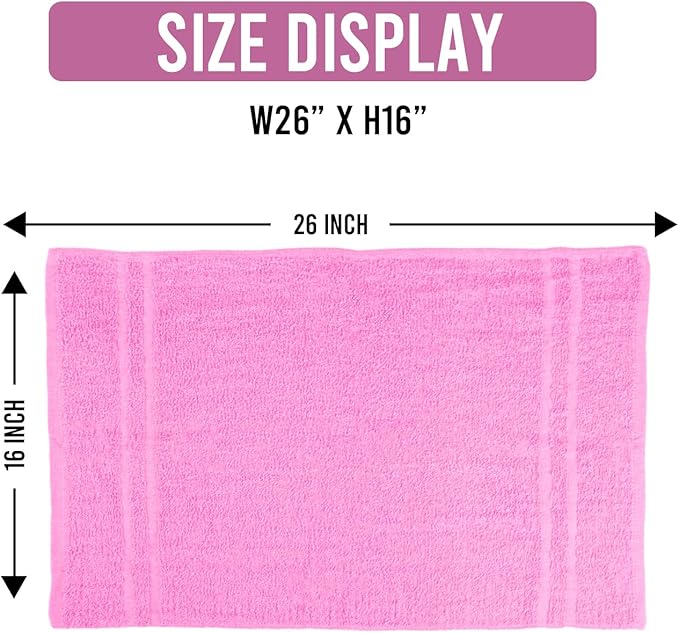 Hand Towels (Pack of 40) Pink Economy Towels Salon Towels - 100% Cotton Spa Towel – 16 x 27 Inches Highly Absorbable, Facial, Gym, Hair, Face Towels Bulk