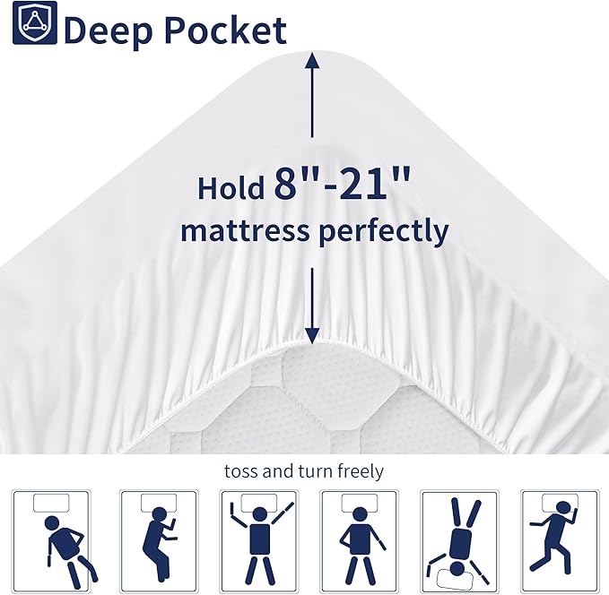 King Mattress Topper for Back Pain, Extra Thick Pillowtop, Cooling and Plush Mattress Pad Cover Bed Topper Protector with 8-21 Inch Deep Pocket