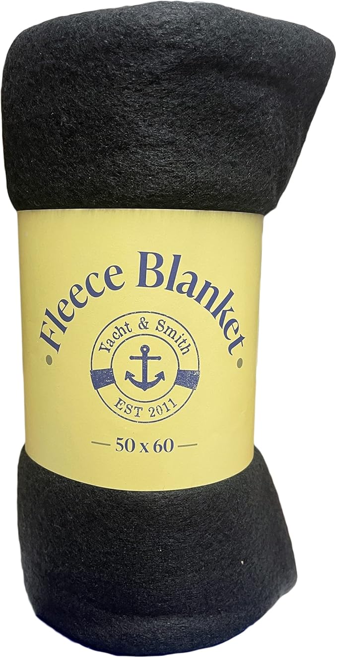 Yacht & Smith 24 Pack of Soft Fleece Blankets 50 X 60, Lightweight, Cozy Warm Throws Dark Colorful Blanket Sofa Travel Outdoor, Wholesale