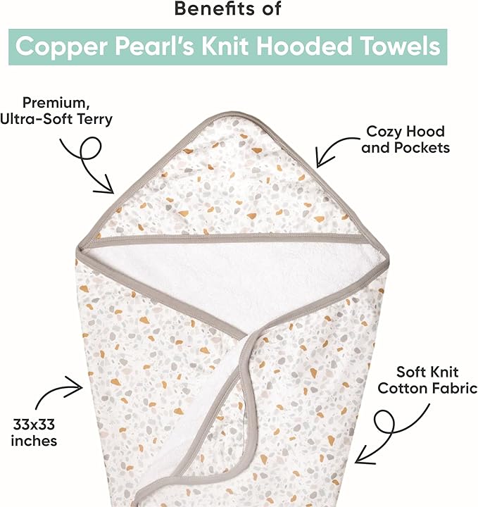 Copper Pearl Hooded Bath Towels Premium Knit/Terry Cloth Baby Towels with Hood, Pockets, and Cool Designs - Great to Gift and Make Bath Time Fun - Baby Bath Towel, Sesame Friends
