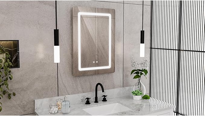 DreamLine Brilliance 28 in. H x 20 in. W Rectangular Light-up Mirror