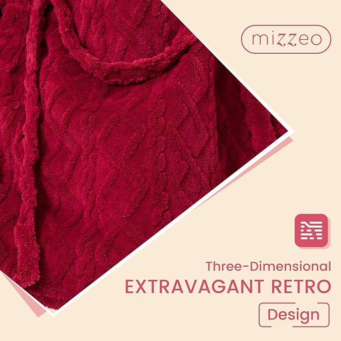 MIZZEO Microfiber Robes for Women, Cozy Soft Warm Plush Women Robe Plush Long Bathrobe