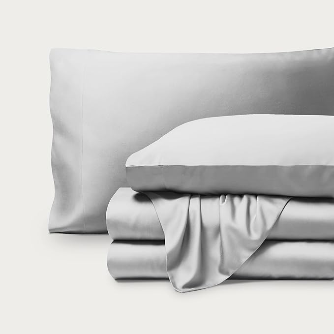Bare Home 100% Rayon Made from Bamboo Twin XL Sheet Set - 3 Piece Bedding Set - Deep Pockets - Breathable - Easy Fit - Bedding Sheets & Pillowcases (Twin XL, Cloud Grey)