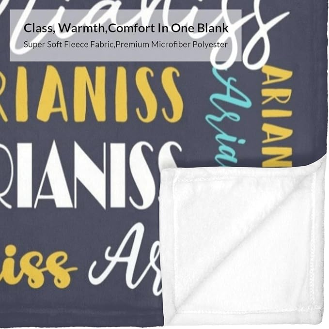 Name Blanket Personalized Blanket for Adult Kids Flannel Customize Throw Blanket Custom (Color 09, 60 x 80 Inches)