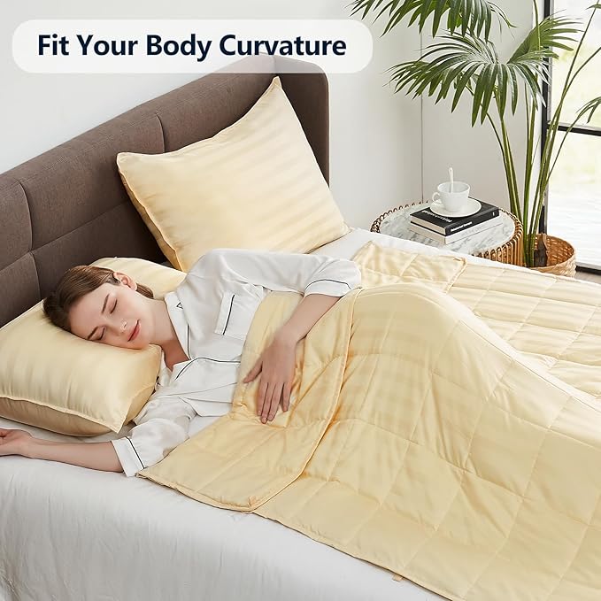 Weighted Blanket Queen Size (60"x80" 17lbs),Ultra Soft and Cozy Cooling Weighted Blanket Queen Size for Adult,Heavy Blanket with Machine Washable Soft Blanket, Beige
