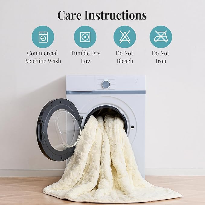 Topblan Weighted Blanket Twin Size 12 lbs, Soft Weighted Blanket with Doubled-Sized Shaggy Sherpa, Jacquard Knitted Stylish Warm Weighted Blankets Throw for Better Sleep, Beige, 48 x 72 inches