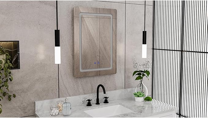 DreamLine Brilliance 28 in. H x 20 in. W Rectangular Light-up Mirror