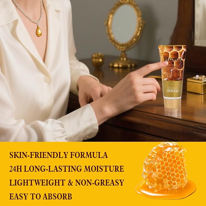 Christmas Gifts for Women, Honey Spa Gift Basket for Women, Bath Set with Golden Bath Bombs & Skin-Repairing Butter, Anniversary Gifts for Her, Wife, Girlfriend