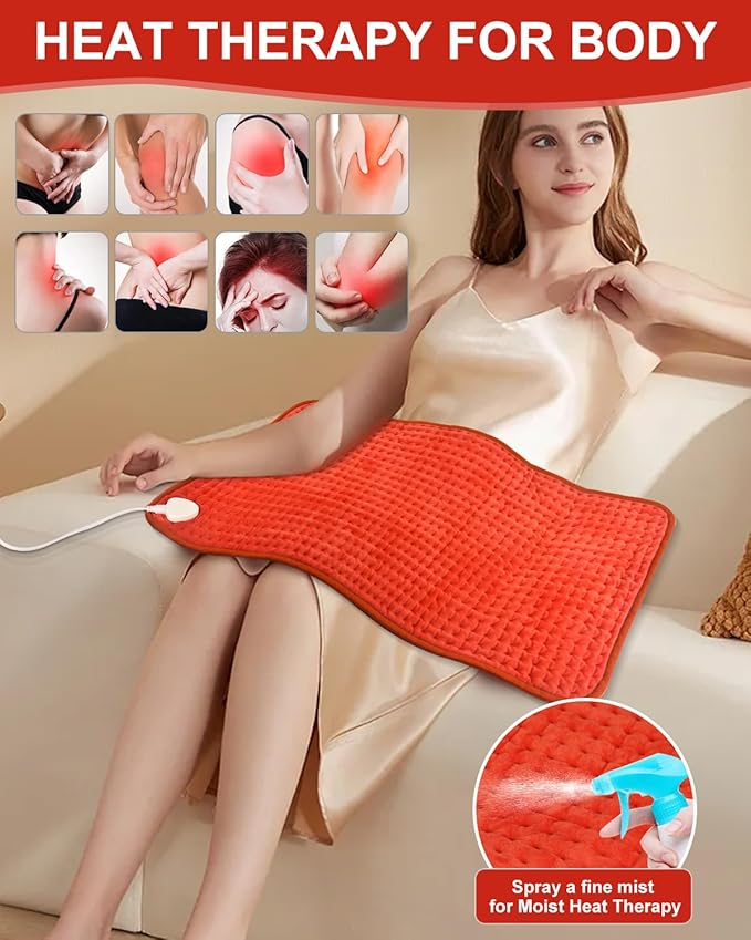 Heating Pad for Back 33"x17", Electric Heating Pads Large for Period Cramps Relief and Shoulder Pain, 9 Heat Settings, Machine Washable, Auto Shut Off, Birthday & Christmas Gifts for Women, Mom