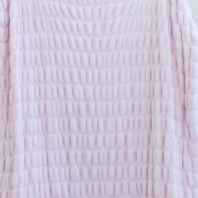 Minky Designs Blossom Pink Minky Blanket – Ultra Soft Faux Fur Throw Blanket for Couch, Bed & Home – Fluffy, Warm & Luxurious – Chic Collection (Medium, 50x60)