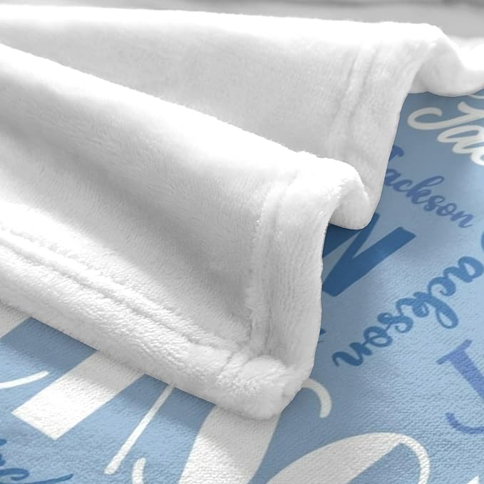 Name Blanket Personalized Blanket for Adult Kids Flannel Customize Throw Blanket Custom (Color 02, 50 x 60 Inches)