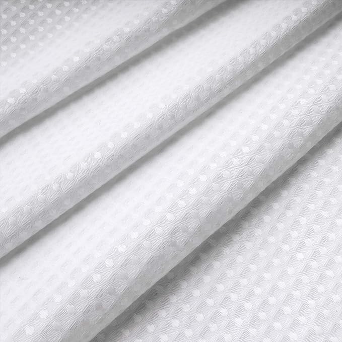 River Dream Extra Long Shower Curtains No Hooks Waffle Weave Shower Curtain with Snap in Liner - 71W x 86H,Hotel Grade,Spa Like Bath Curtain,White