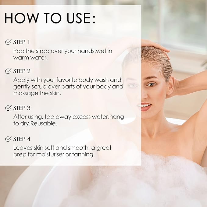 Evridwear Exfoliating Bath Sponge, Daily Skincare Body Scrubbers Loofah Shower Pads with Strap for Body Cleansing, Dead Skin Cell Remover, 3 Count Value Pack(Macaroon)