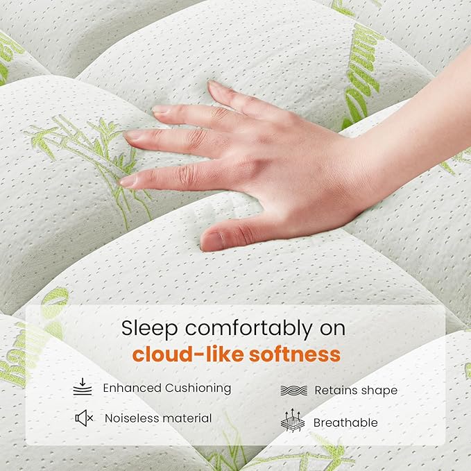 Sweetcrispy Ultra Soft Mattress Topper, Viscose Derived from Bamboo, Thick Pillow Top Mattress Pad with Deep Pockets, Soft Topper for Back Pain Relief, Breathable Cooling Material for Hot Sleepers